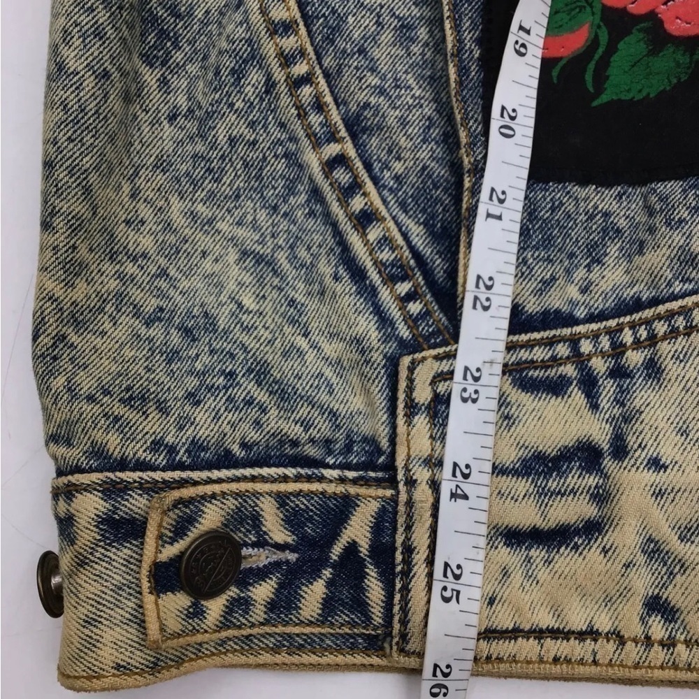 Brown's Blue Jeans Men's Acid Washed Patch Work Denim Jean Jacket - Size S - Picture 4 of 7